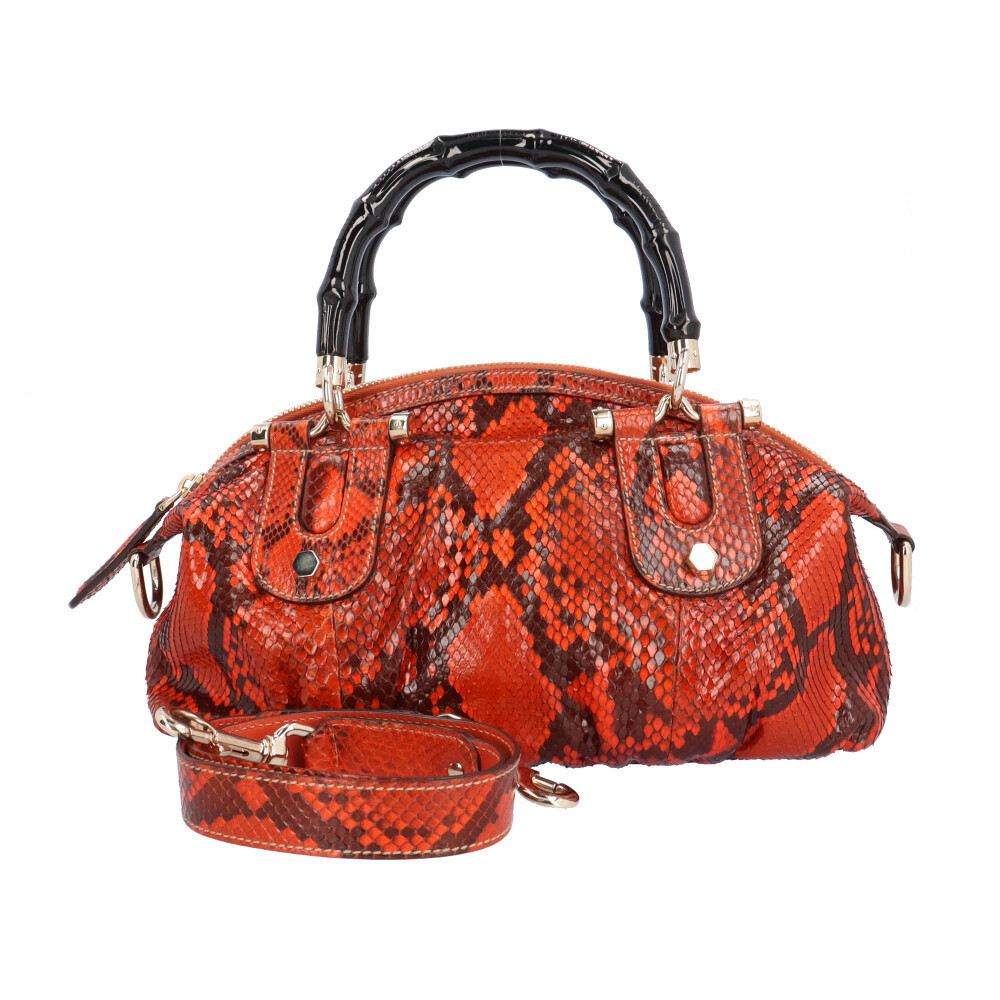 Gucci Bamboo Shoulder Bag Python Red - image 1